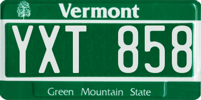 VT license plate YXT858