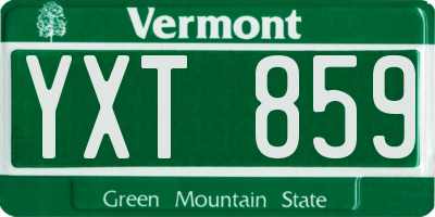 VT license plate YXT859