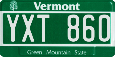 VT license plate YXT860