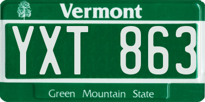VT license plate YXT863