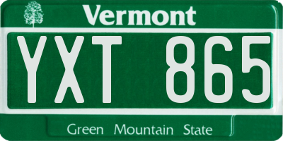 VT license plate YXT865