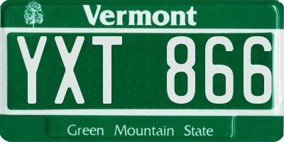 VT license plate YXT866