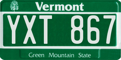VT license plate YXT867