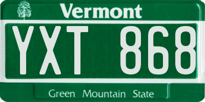 VT license plate YXT868