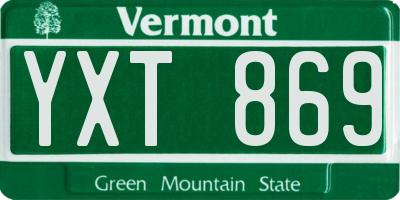 VT license plate YXT869