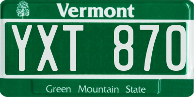 VT license plate YXT870