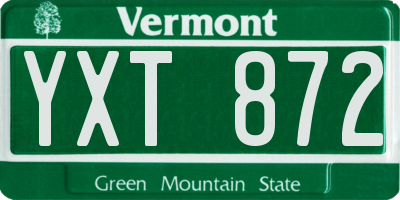 VT license plate YXT872