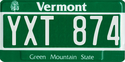 VT license plate YXT874