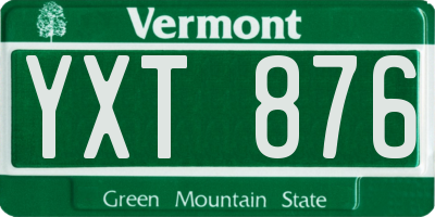 VT license plate YXT876