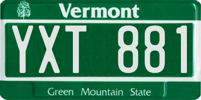 VT license plate YXT881
