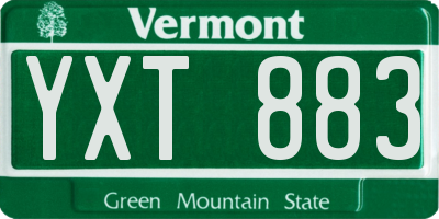 VT license plate YXT883
