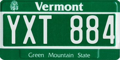 VT license plate YXT884