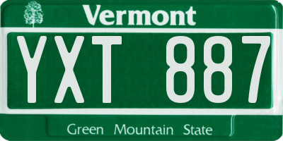 VT license plate YXT887