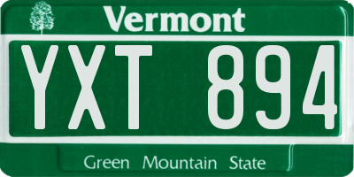 VT license plate YXT894