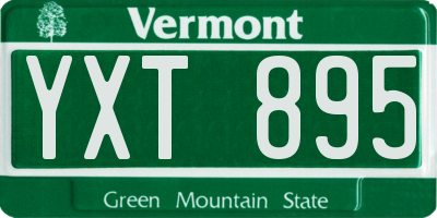 VT license plate YXT895