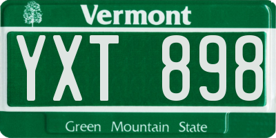 VT license plate YXT898
