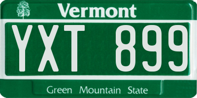 VT license plate YXT899