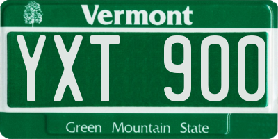 VT license plate YXT900