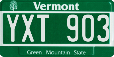 VT license plate YXT903