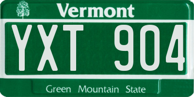 VT license plate YXT904