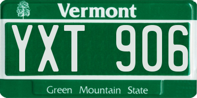VT license plate YXT906