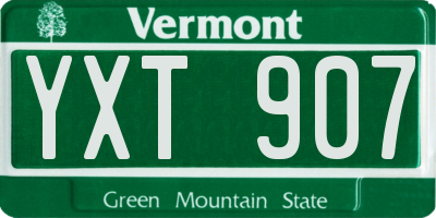 VT license plate YXT907