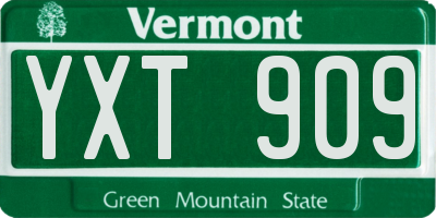 VT license plate YXT909