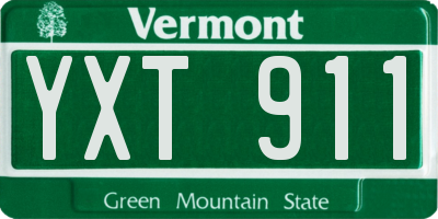 VT license plate YXT911