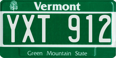 VT license plate YXT912