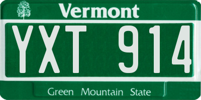VT license plate YXT914