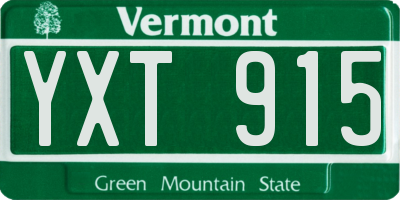 VT license plate YXT915