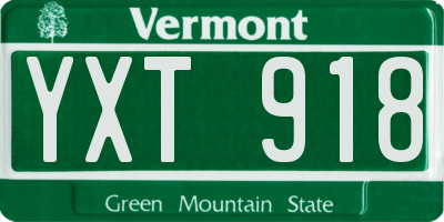 VT license plate YXT918