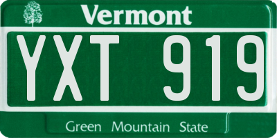 VT license plate YXT919