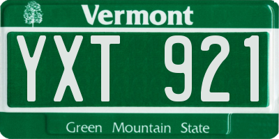 VT license plate YXT921