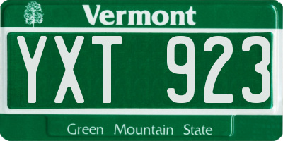 VT license plate YXT923