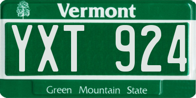 VT license plate YXT924