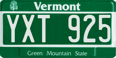 VT license plate YXT925