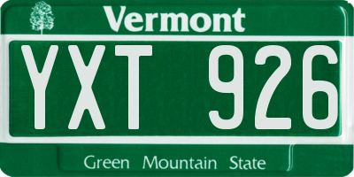 VT license plate YXT926