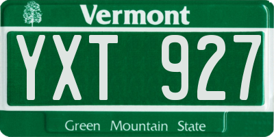 VT license plate YXT927