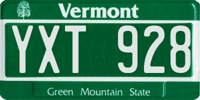 VT license plate YXT928