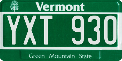 VT license plate YXT930