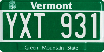VT license plate YXT931