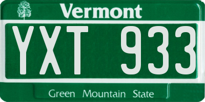 VT license plate YXT933