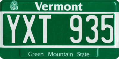 VT license plate YXT935