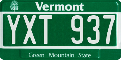 VT license plate YXT937