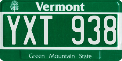 VT license plate YXT938