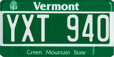 VT license plate YXT940