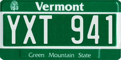 VT license plate YXT941