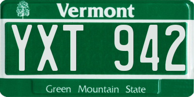 VT license plate YXT942