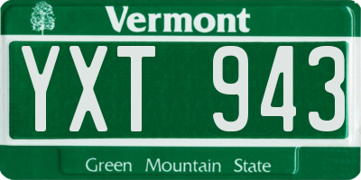 VT license plate YXT943